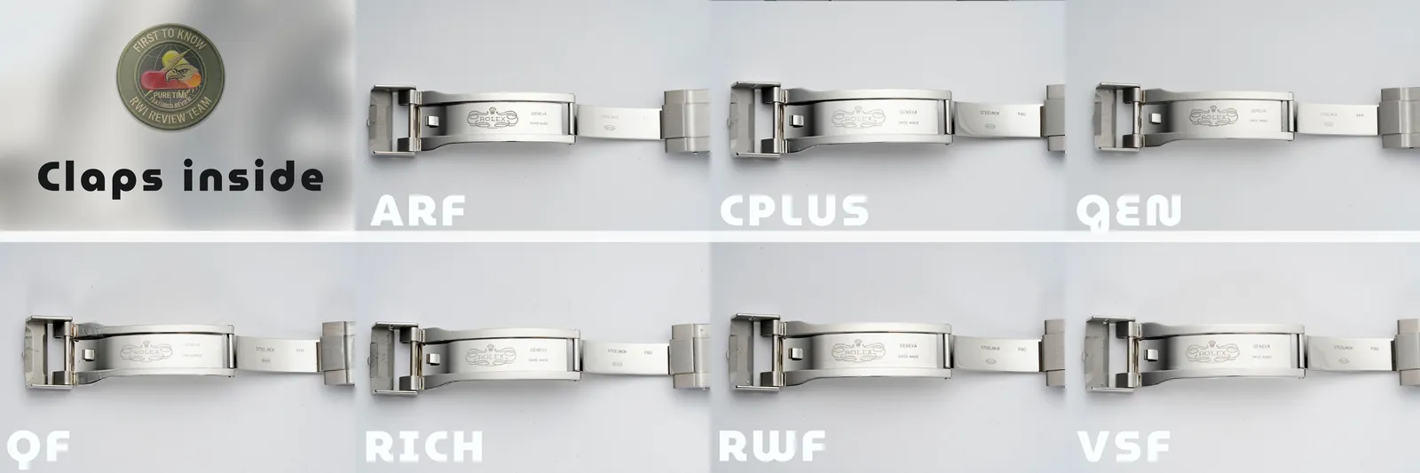 Bracelet and clasp comparison — RWI 2026 third-party review photo